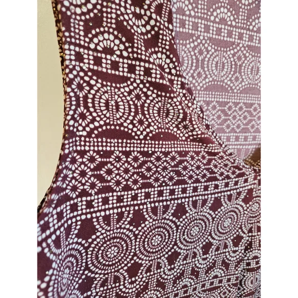 Rafaella Petite XS Sleeveless Top Red Geo Print - Picture 3 of 9